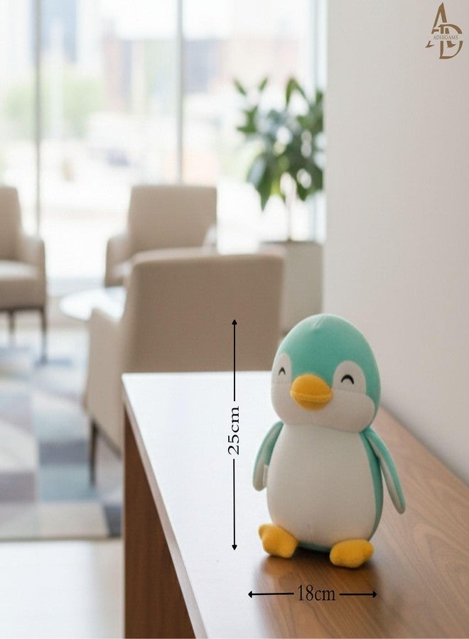 Adhigams Soft Penguin Plush Toy for Kids | Soft Toy for Boys and Girls | Super-Soft and Safe | Ideal for Gifting | Height 26 cm | Aqua and White - Image 4