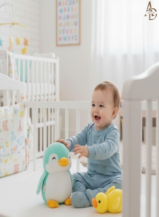 Adhigams Soft Penguin Plush Toy for Kids | Soft Toy for Boys and Girls | Super-Soft and Safe | Ideal for Gifting | Height 26 cm | Aqua and White - Image 2