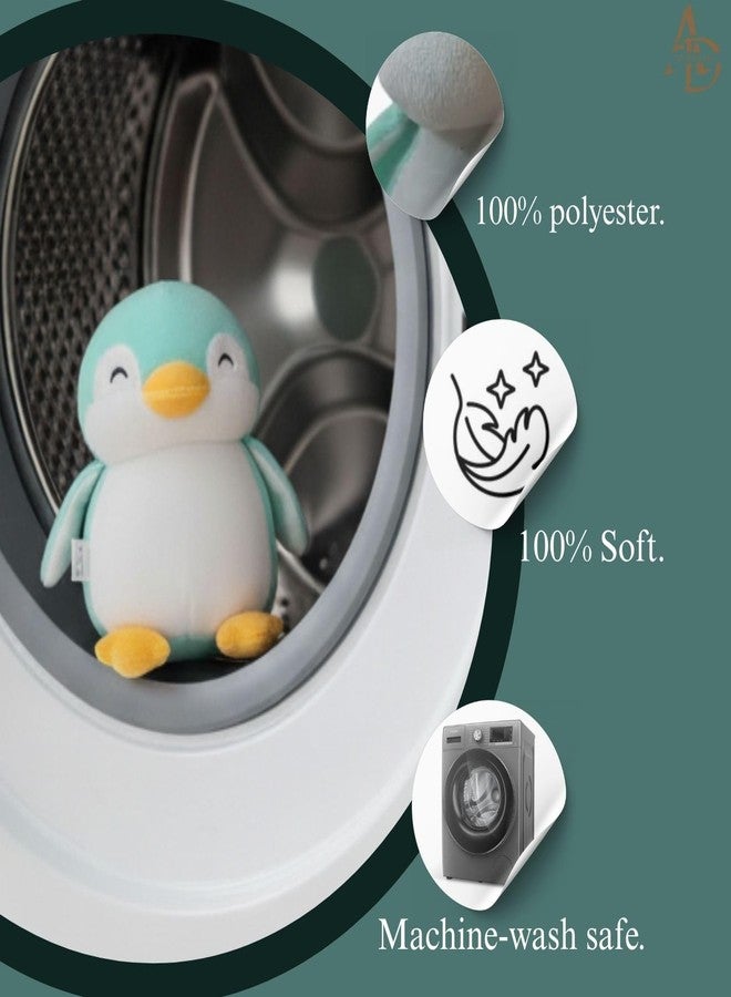 Adhigams Soft Penguin Plush Toy for Kids | Soft Toy for Boys and Girls | Super-Soft and Safe | Ideal for Gifting | Height 26 cm | Aqua and White - Image 3