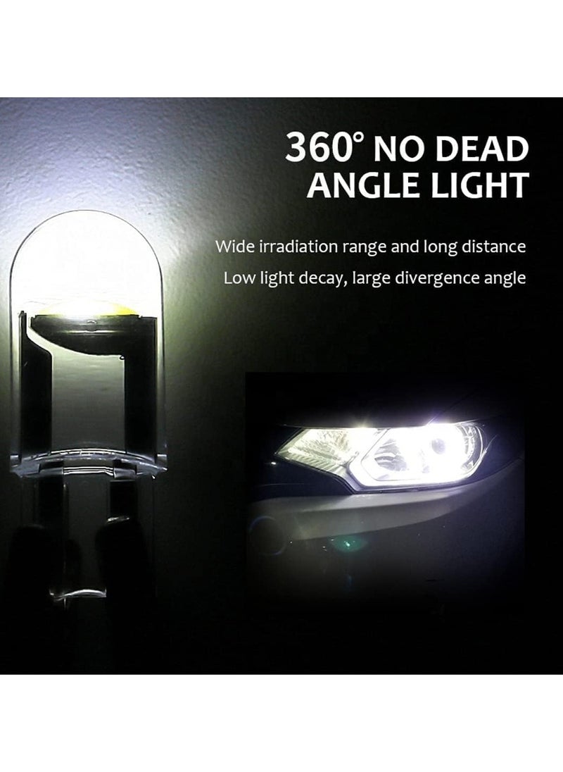 Generic T10-COB Universal LED Parking Light Bulbs - 6000K Super Bright White, Glass Enclosed, 2W, W5W Interior, Pilot, License Plate, Dome Indicator Lamp for Car, Bike, Motorcycle - 2 PCS  - Image 2