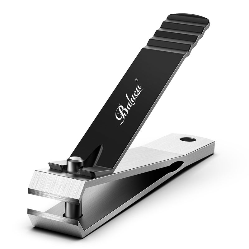 Baluca Heavy Duty Straight Blade Nail Clippers for Thick Toenails, Professional Stainless Steel Fingernail Toenail Clippers Trimmers - Thick Wide Jaw Toe Nail Clippings for Seniors, Men & Women - Black - Image 1