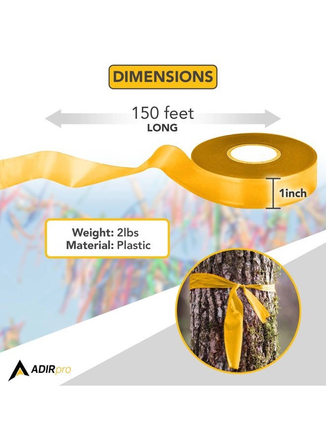 AdirPro 12 Pack Fluorescent Flagging Tape, 150' X 1'' Wide - Multipurpose Neon Marking Tape - Great Visual Labeling & Tagging for Home & Workplace Use - Image 2