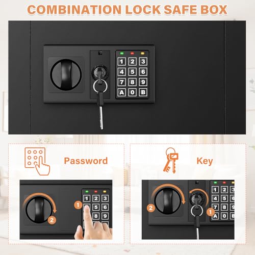 Tiskgg 22.05" Tall Wall Safes Between the Studs 16" Centers, Combination Lock in Wall Safe with 2 Removable Shelf, Hidden Safe for Money, Jewelry, Document, Passport - Image 3