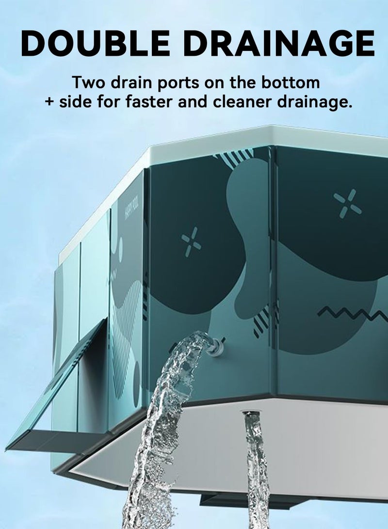 فلاي رود طوي حوض سباحة ، غير قابل للنفخ حوض سباحة ، حوض سباحة في الهواء الطلق الأسرة مربع ، مستطيل المنبع حوض سباحة ، مع استنزاف المكونات استنزاف حفرة . - Image 5