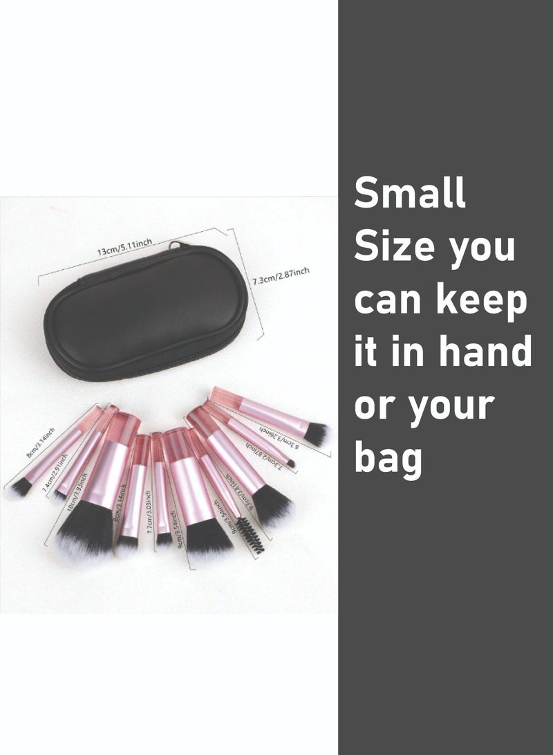 BEUTPATER Portable Makeup Brush Set, Easy-Grip Full Function Mini Cosmetic Brush Set with Brush Bag 10 brushes - Image 5