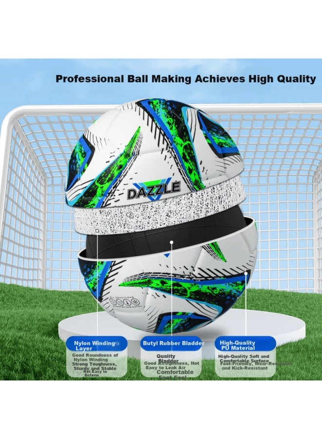 Star Soccer Ball Size 5 Youth Adult Durable Pu Heat Bonded Match Training Standard Ball Sb5575tb-06 - Image 2