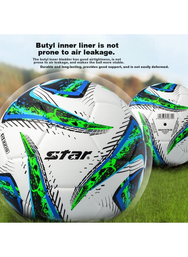 Star Soccer Ball Size 5 Youth Adult Durable Pu Heat Bonded Match Training Standard Ball Sb5575tb-06 - Image 3