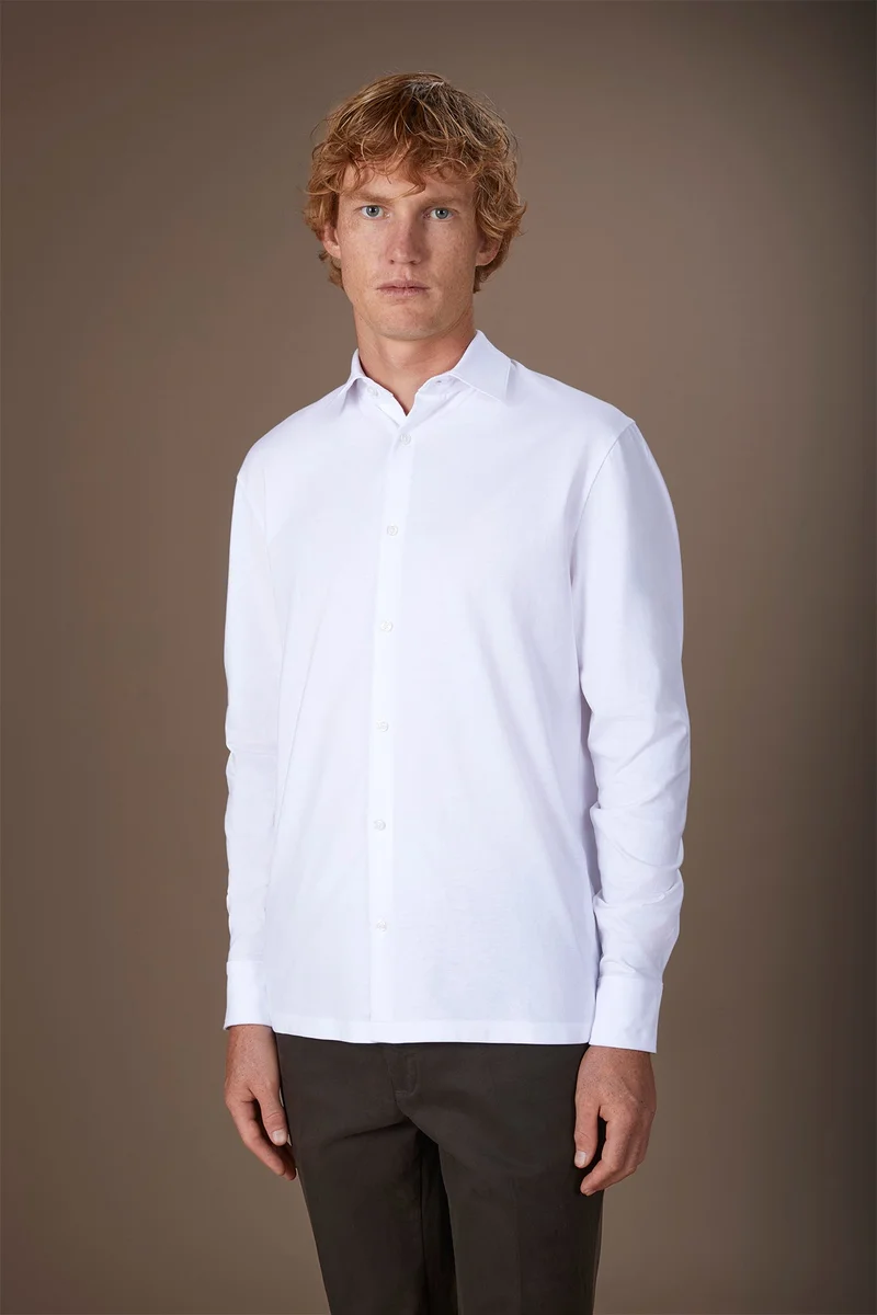 Men's 100% cotton regular fit polo shirt - White