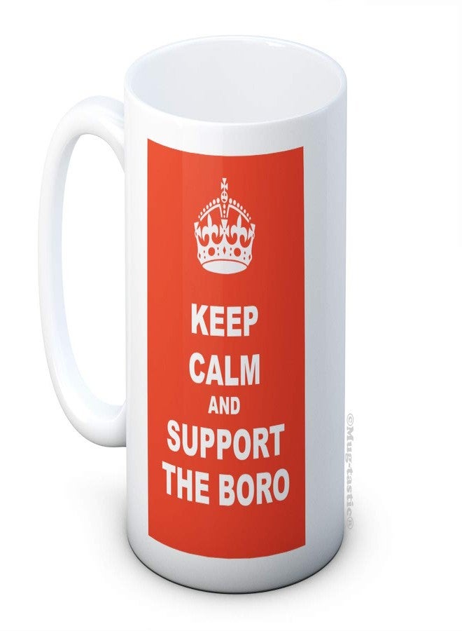 mug-tastic حافظ على هدوئك وادعم فريق ميدلزبره - نادي ميدلزبره لكرة القدم - كوب قهوة سيراميك - Image 1