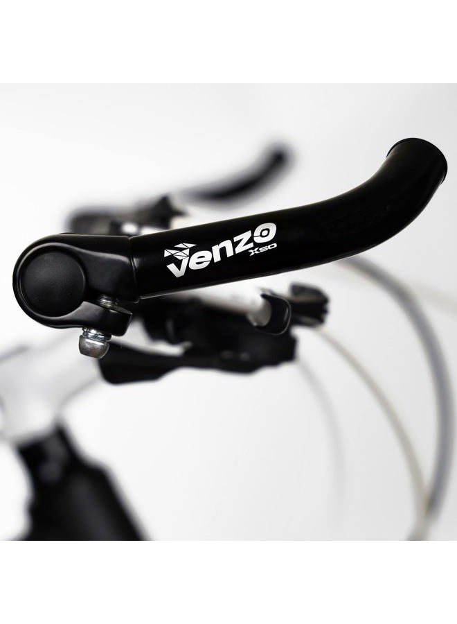 Venzo Bicycle Handlebar Extender for Mountain Hybrid Bike - Compatible with 7/8'' 22.2mm - Flat Bar Ends with Plugs - 150mm - Ergonomic Design Lightweight & Durable - Gloss Black - Image 4