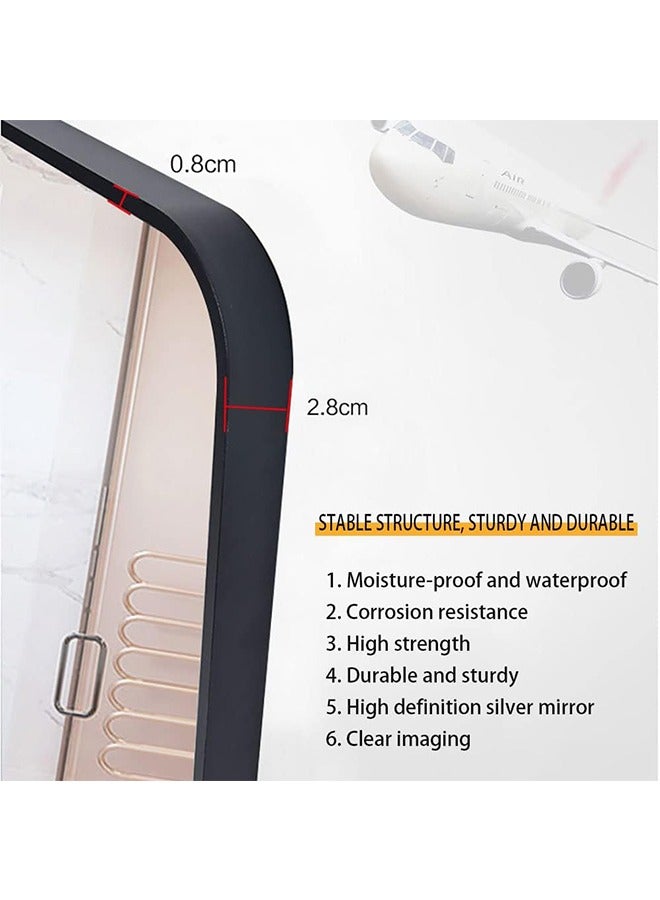 JCB CHIC Self Adhesive Glass Mirror, Bathroom Wall Mounted Mirror, Make Up Mirror Sticker for Home Living Room Bedroom, Frameless Modern Vanity Mirror for Wall Tiles Decoration Hanging（60*90cm） - Image 4
