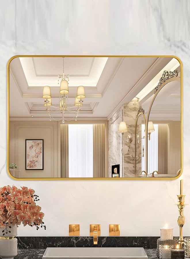 JCB CHIC Self Adhesive Glass Mirror, Bathroom Wall Mounted Mirror, Make Up Mirror Sticker for Home Living Room Bedroom, Frameless Modern Vanity Mirror for Wall Tiles Decoration Hanging（60*90cm） - Image 1