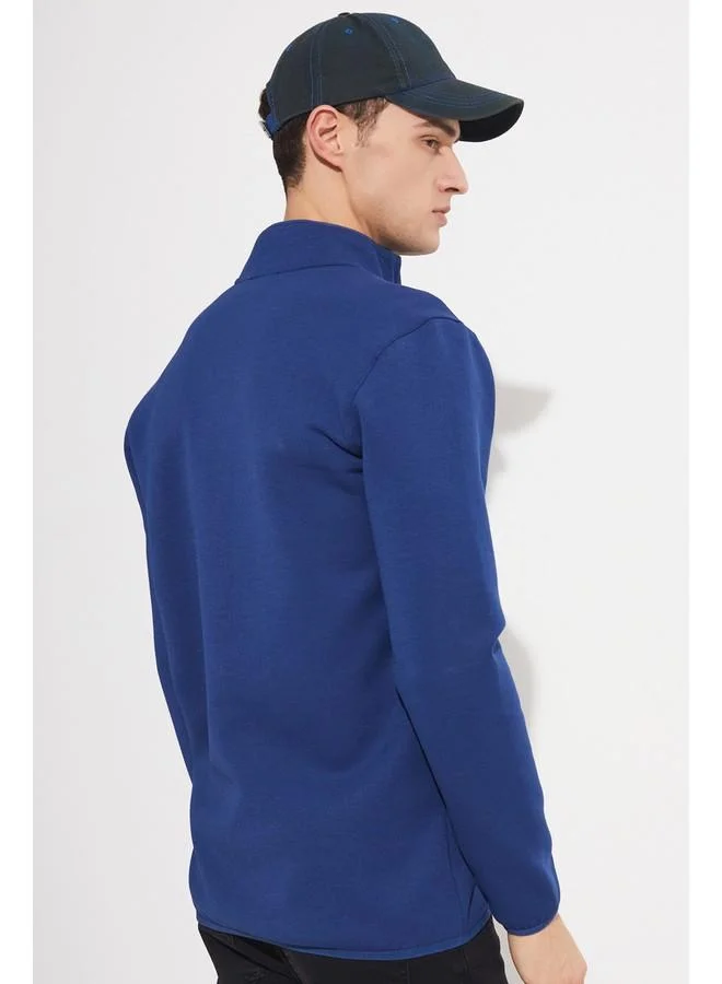 JUNE June Exclusive Men Zippered Sweatshirt Teal