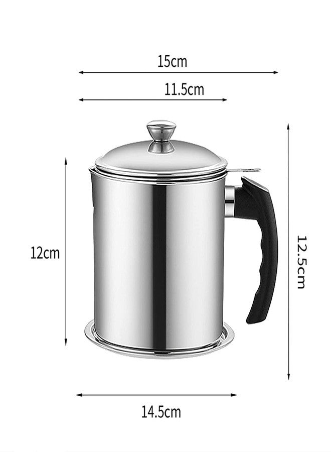 Gra8 Oil -Strainer Pot, //Cooking Oil Storage, Oil Filter Pot Large Capacity | Filter Oil Storage Tank | Kitchen Tools Stainless Steel Oil Strainer Pot Container (1 pcs) - Image 3