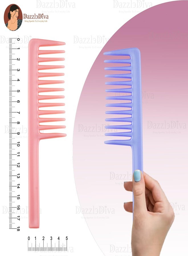 DazzleDiva 1Pc Wide Tooth Detangling Comb Shower Flexible Comb Detangle Wide Tooth Comb for Curly and Wavy Hairs Shampoo Detangling Curl Styling Hairbrush, Premium & Ergonomic Design Detangler Hair Brush 1Pc - Image 2