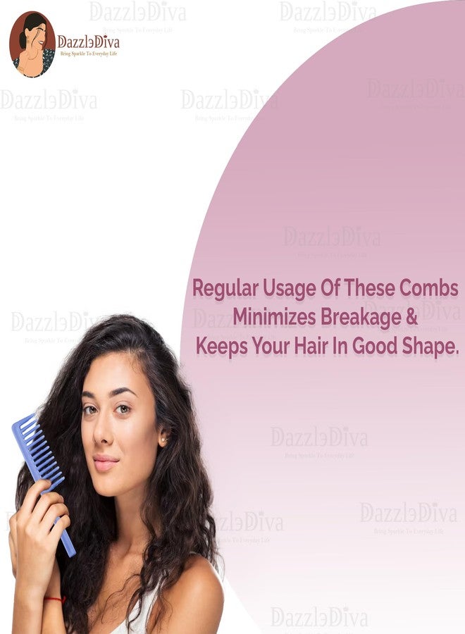 DazzleDiva 1Pc Wide Tooth Detangling Comb Shower Flexible Comb Detangle Wide Tooth Comb for Curly and Wavy Hairs Shampoo Detangling Curl Styling Hairbrush, Premium & Ergonomic Design Detangler Hair Brush 1Pc - Image 4