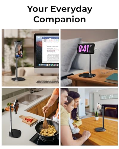 COOPER MagStand, Adjustable Magnetic iPhone Stand for Desk & Phone Holder for Video Recording, Compatible with MagSafe, Stand for iPhone 17 Pro Max, 16/15/14/13/12, Small Mag Safe Tripod (Black) - Image 5