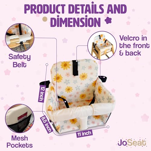 JoSeat Shopping Cart Seat Cover for Baby, High Chair & Grocery Seat Protector, Padded Chair Covers for Restaurant Seats, Unisex Machine Washable Grocery Cart Liner & Swing Insert – Floral - Image 5