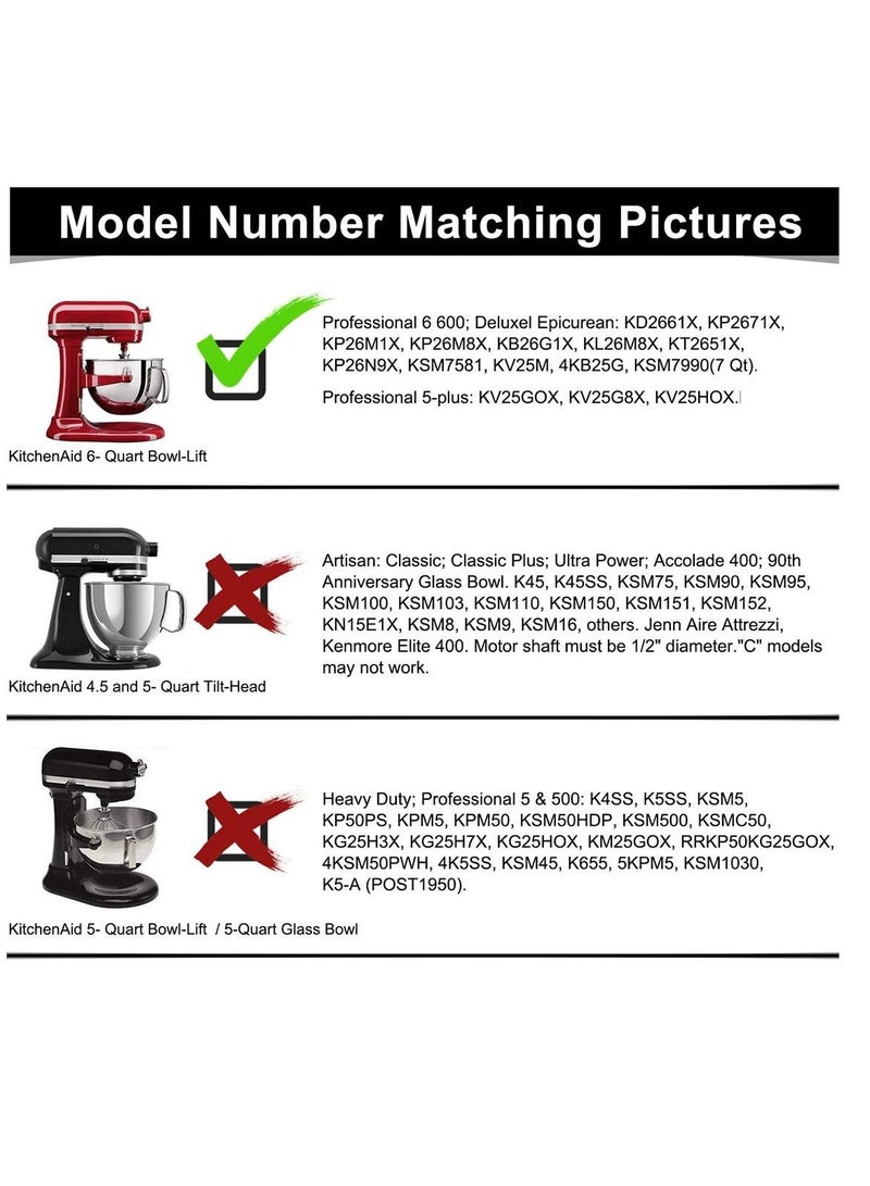 Y&D Flex Edge Beater for KitchenAid Mixer 6 Quart Bowl-Lift Stand Mixer, with Silicone Edge, Perfect QT Attachment, Accessory - Image 3