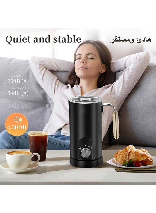 Arabest 5 in 1 Electric Coffee Milk Frother and Steamer - Handheld Automatic Soft Milk Frother, 350ml, Wooden Heat Resistant Handle and Transparent Lid, Free Cleaning Brush. - Image 5