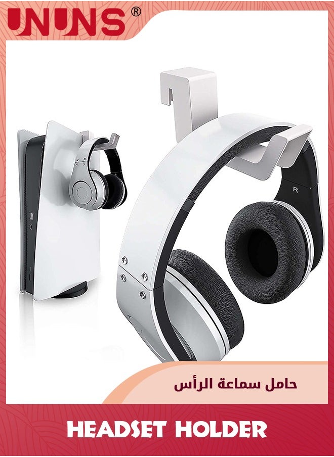 UNUNS Headset Holder,2 Pcs Headphone Stand Hanger,Universal Headset Controller Stand For PS5/XBOX/XS,Earphone Hook Hanger Shelving Headset Stand Holder,For Most Gaming Headsets,Storage Bracket,White  - Image 1