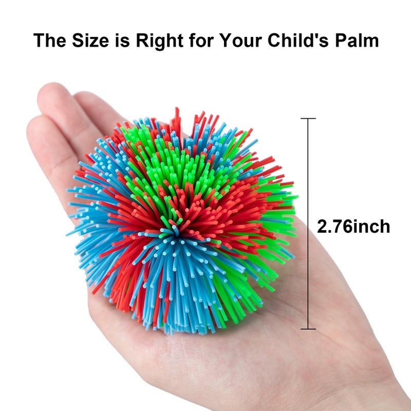 Hibery 5 Pack Monkey Stringy Balls, Great Sensory Toys Stress Balls, Rainbow Pom Bouncy Balls Games 90s Toys Fun Party Favor - Image 3