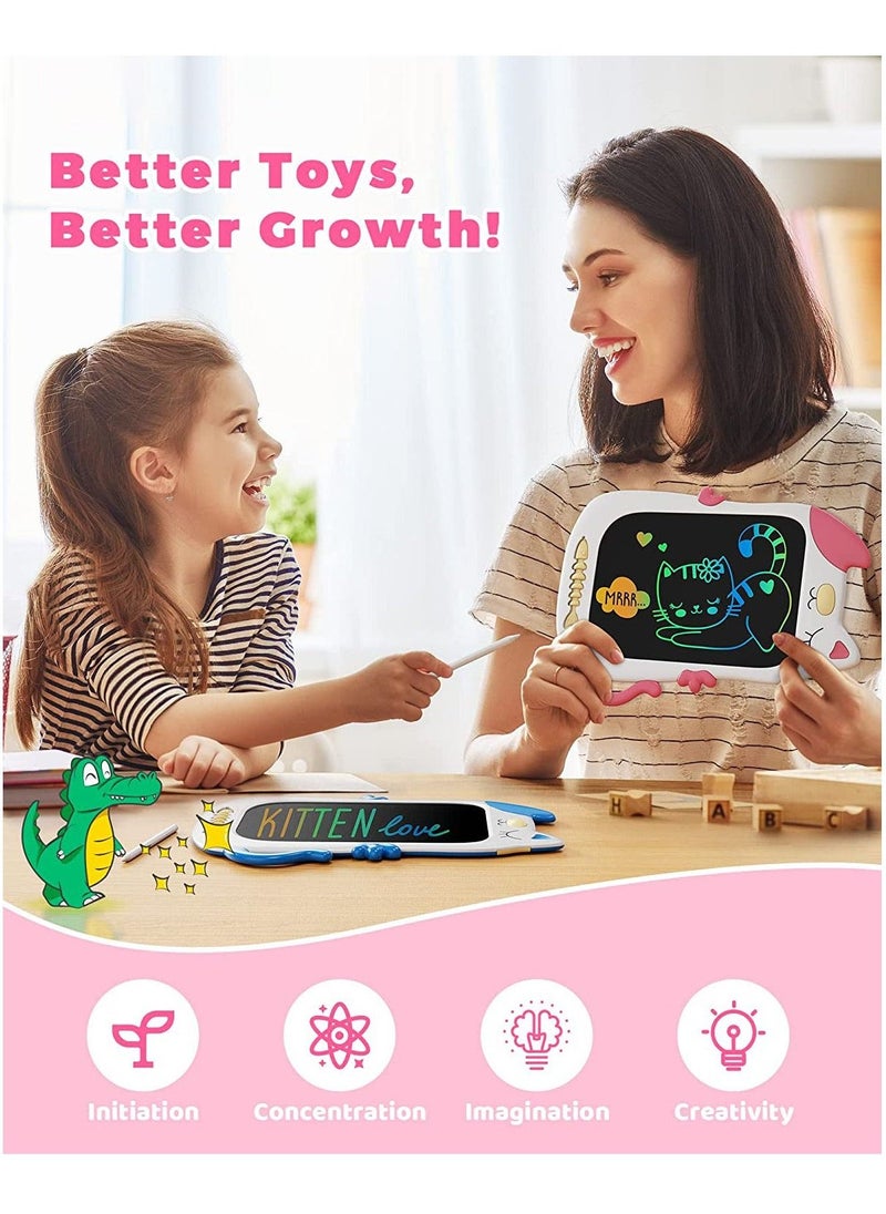 Arabest 8.5Inch LCD Drawing Board Animal Shaped Doodle Writing Tablet Handwriting Pad Learning Scribble Board for Little Kids (Blue)  - Image 4