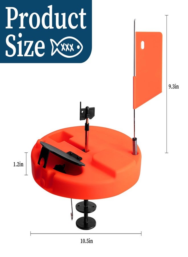 Adnee Ice Fishing Tip-Up - 10.5" Thermal Tip-Up with Orange Pole Flags - Freeze-Proof Ice Fishing Accessories Covers 10" Hole - Image 2