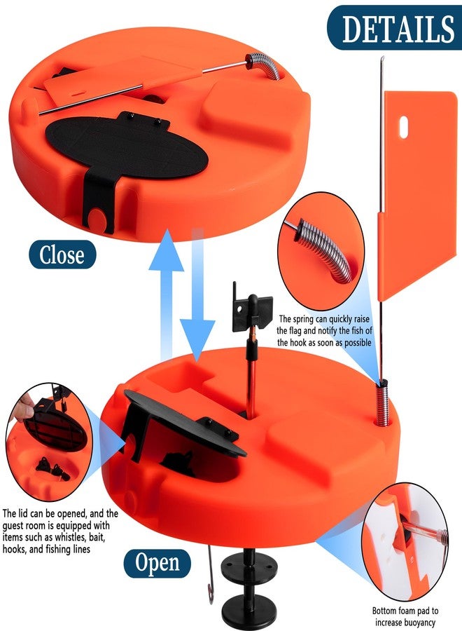 Adnee Ice Fishing Tip-Up - 10.5" Thermal Tip-Up with Orange Pole Flags - Freeze-Proof Ice Fishing Accessories Covers 10" Hole - Image 3
