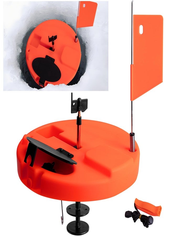 Adnee Ice Fishing Tip-Up - 10.5" Thermal Tip-Up with Orange Pole Flags - Freeze-Proof Ice Fishing Accessories Covers 10" Hole - Image 1