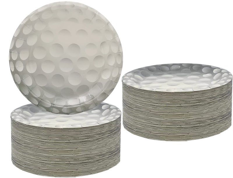 HSPAIDYP 50 Pcs Golf Party Supplies Golf Decorations Golf Party Tableware Plates 7 Golf Paper Plates Golf ball PlatesGolf Sports Themed Golf Birthday Party Decorations for Wedding Baby Showers