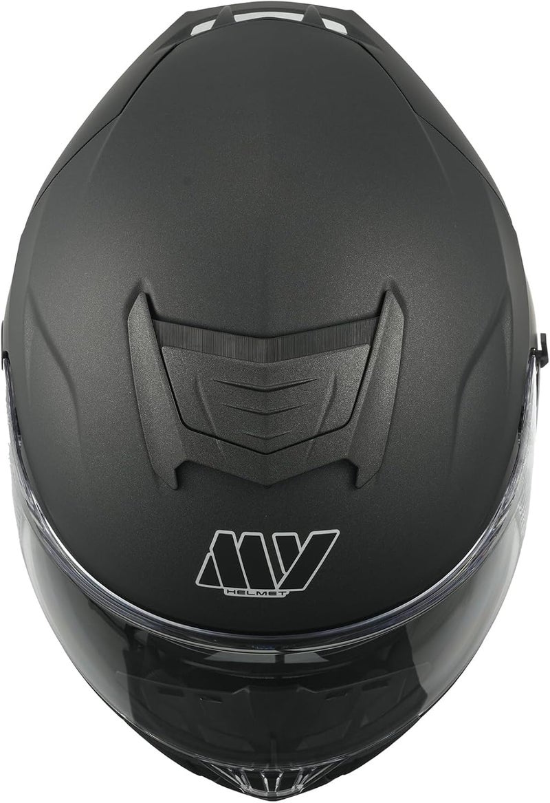 MY Motorcycle Full-Face Helmet with Sun Visor, ECE 22.06 Approved, Model MY-936, Matt Titanium - Image 4