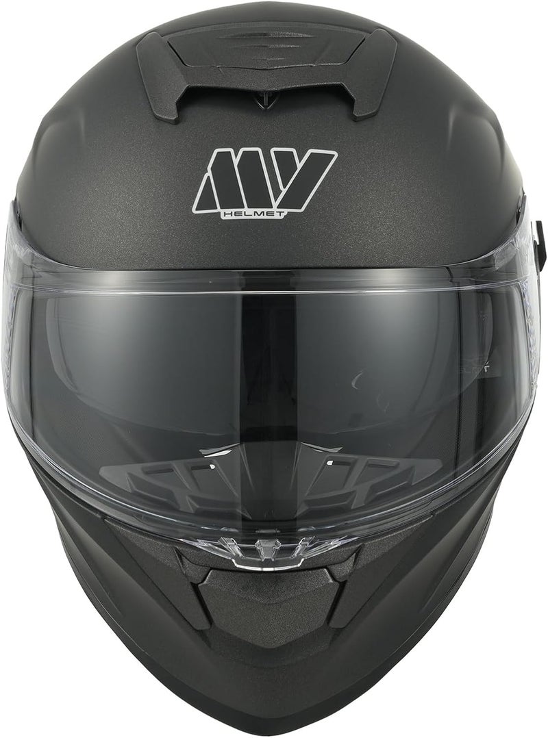 MY Motorcycle Full-Face Helmet with Sun Visor, ECE 22.06 Approved, Model MY-936, Matt Titanium - Image 3