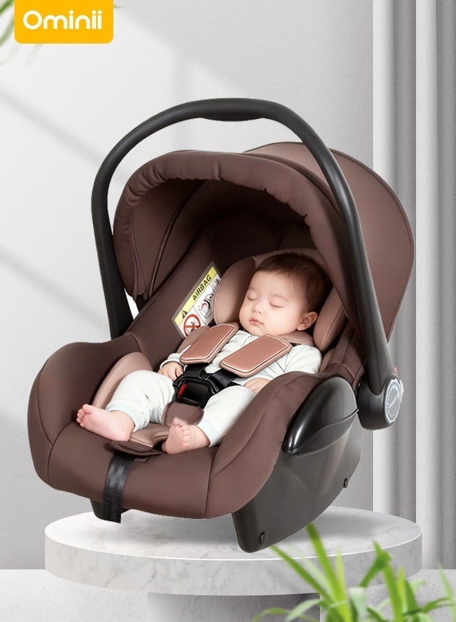 أوميني كرسي أمان للمواليد الجدد للسيارة، سلة حمل للرضع للنوم مع سلة حمل محمولة وكراسي هزازة، مع وسادة دعم كامل للجسم - Image 1