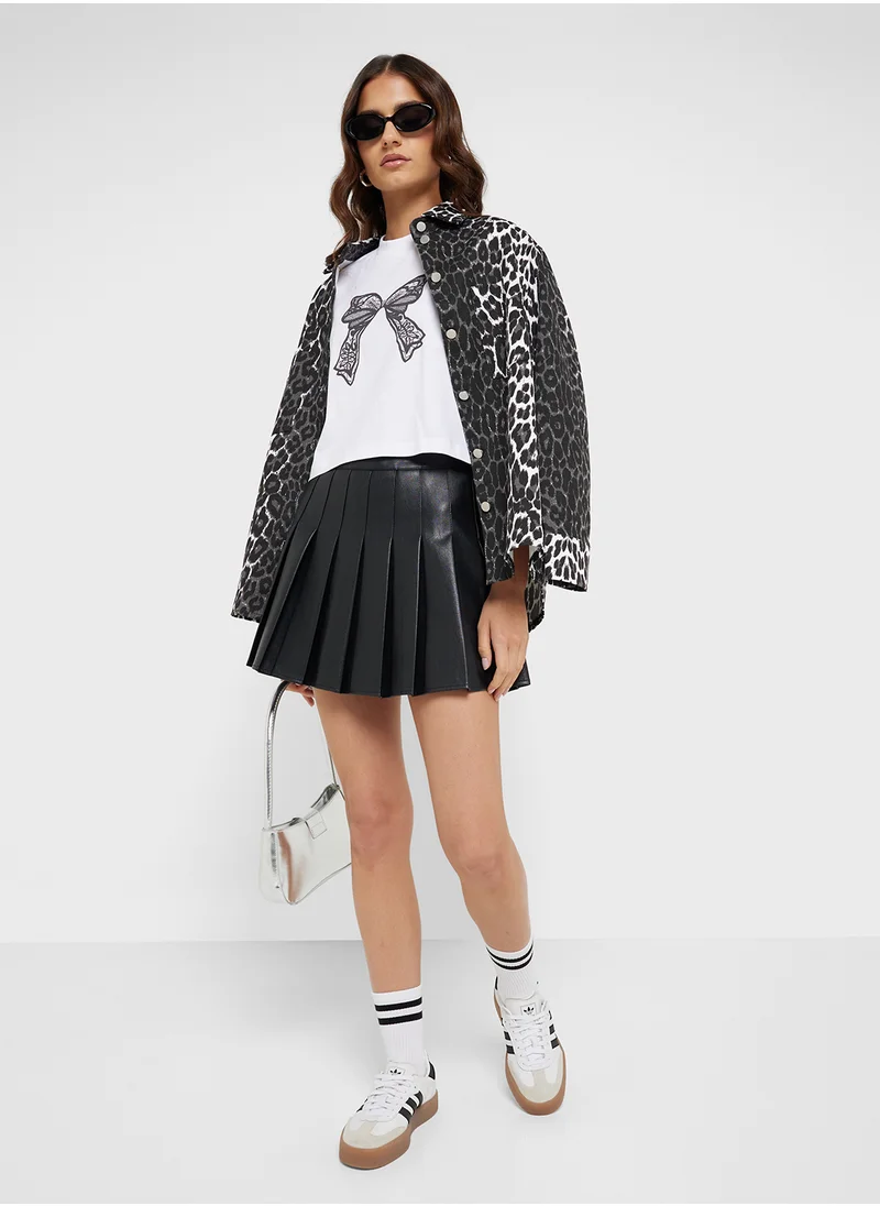 Ginger Crew Neck Relaxed Fit Bow Print T-Shirt