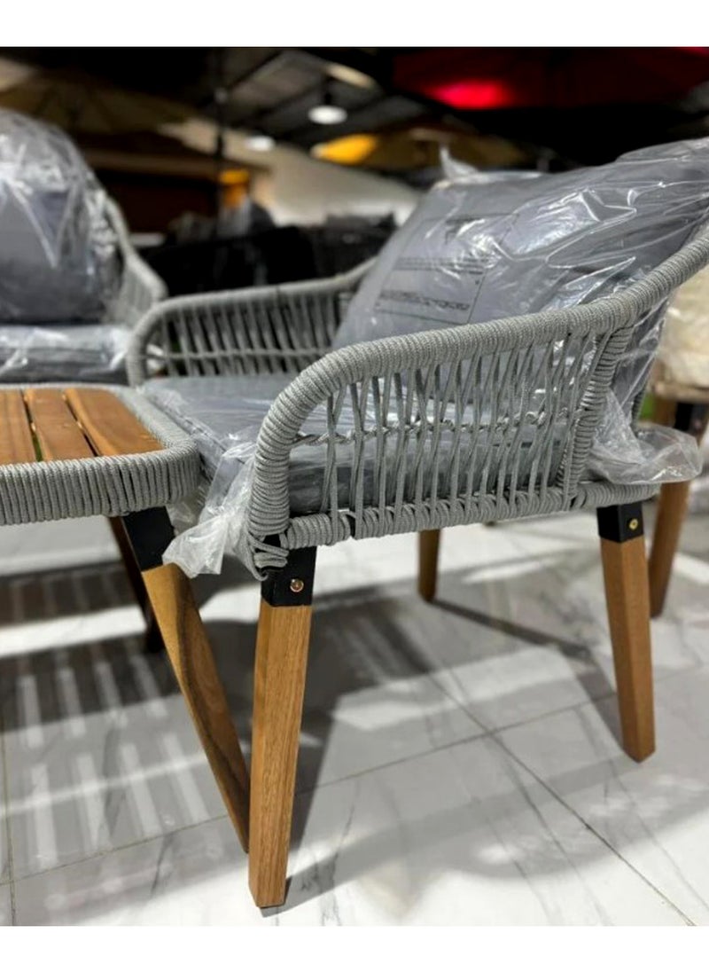 Living - طقم من 4 قطع، طقم كنب خارجي لـ 4 أشخاص مع طاولة - Image 1