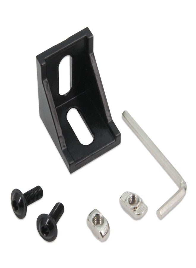 Zeberoxyz 10PCS 4040 Corner Bracket Black Right Angle with M6 Screws 4040Series 2 Hole Aluminum Brackets for Slot 8mm Aluminum Extrusion Profile Accessories (4040 Series Black with Nut) - Image 4