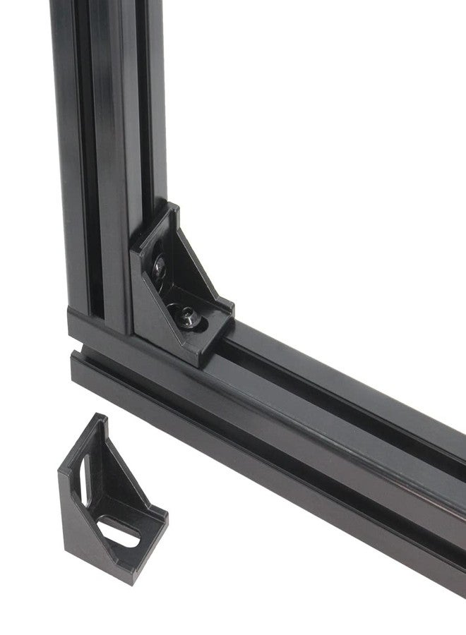 Zeberoxyz 10PCS 4040 Corner Bracket Black Right Angle with M6 Screws 4040Series 2 Hole Aluminum Brackets for Slot 8mm Aluminum Extrusion Profile Accessories (4040 Series Black with Nut) - Image 5