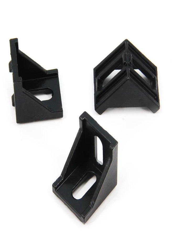 Zeberoxyz 10PCS 4040 Corner Bracket Black Right Angle with M6 Screws 4040Series 2 Hole Aluminum Brackets for Slot 8mm Aluminum Extrusion Profile Accessories (4040 Series Black with Nut) - Image 3