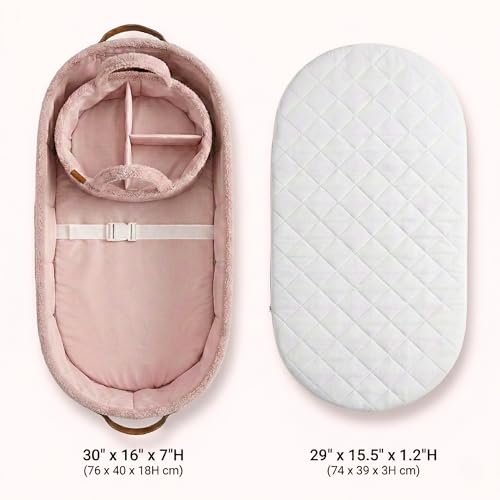 PeraBella Baby Changing Basket for Dresser Top, Baby Moses Basket for Newborn, Portable Diaper Changing Pad Table Topper for Dresser, Includes Diaper Caddy Organizer with Handle, Moses Bassinet Mat - Image 4