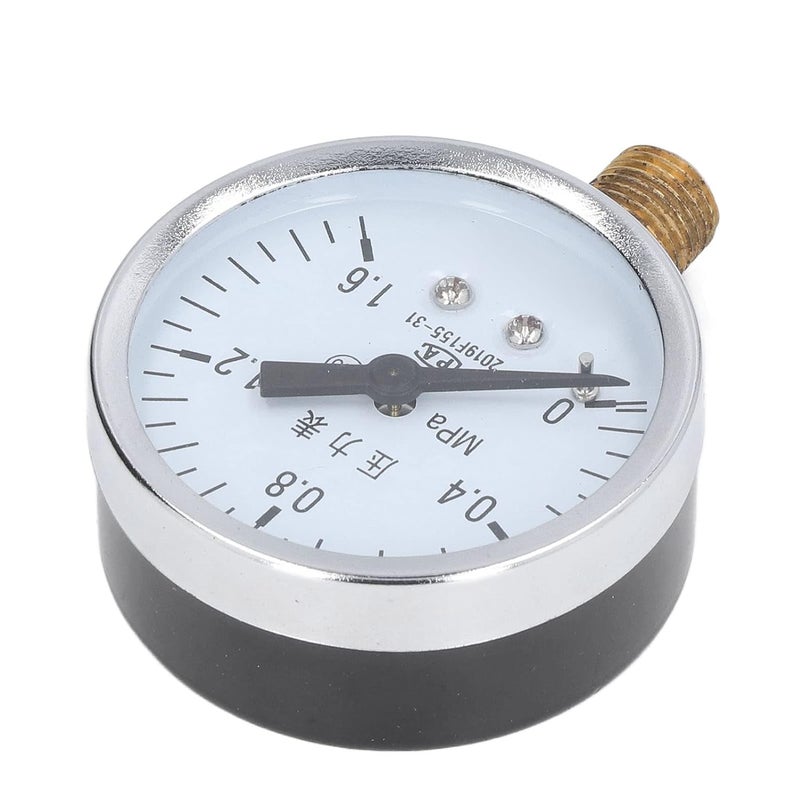 مقياس ضغط من الفولاذ المقاوم للصدأ 1 4 NPT مع قرص شفاف 0 1 6 ميجا باسكال للهواء والماء والزيت والهيدروليك - Image 4