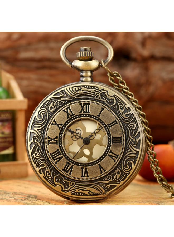 Direct Retro Romantic British Roman Numeral Quartz Large Pocket Watch Men's And Women's Gift Commemorative Watch 