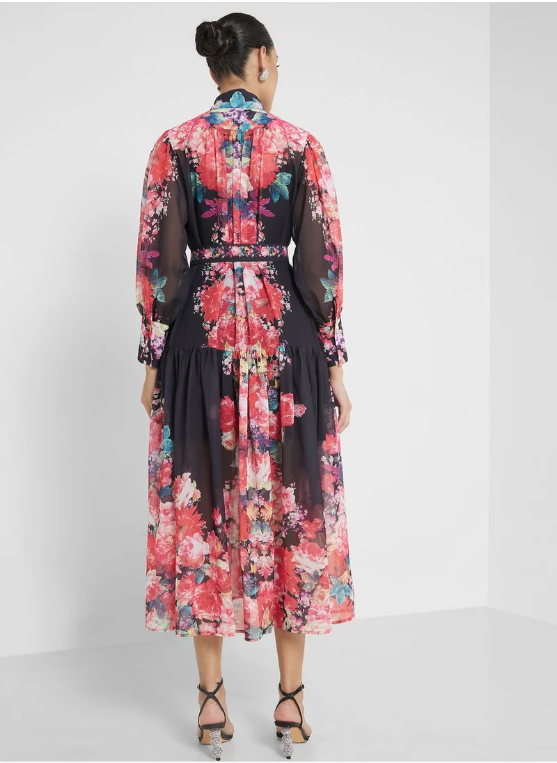 Khizana Abstract Print Dress