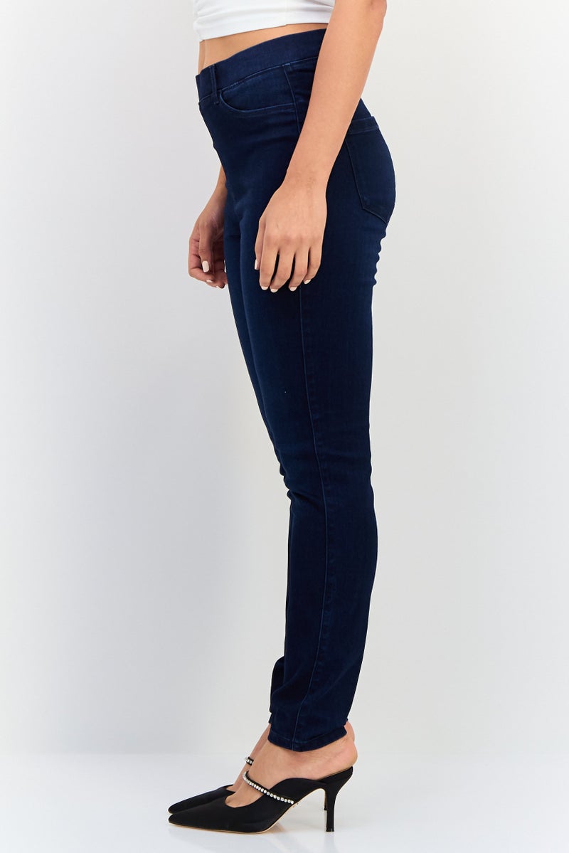 Only x JDY Women Regular Fit Washed Stretchable Denim Jeans, Dark Blue - Image 4