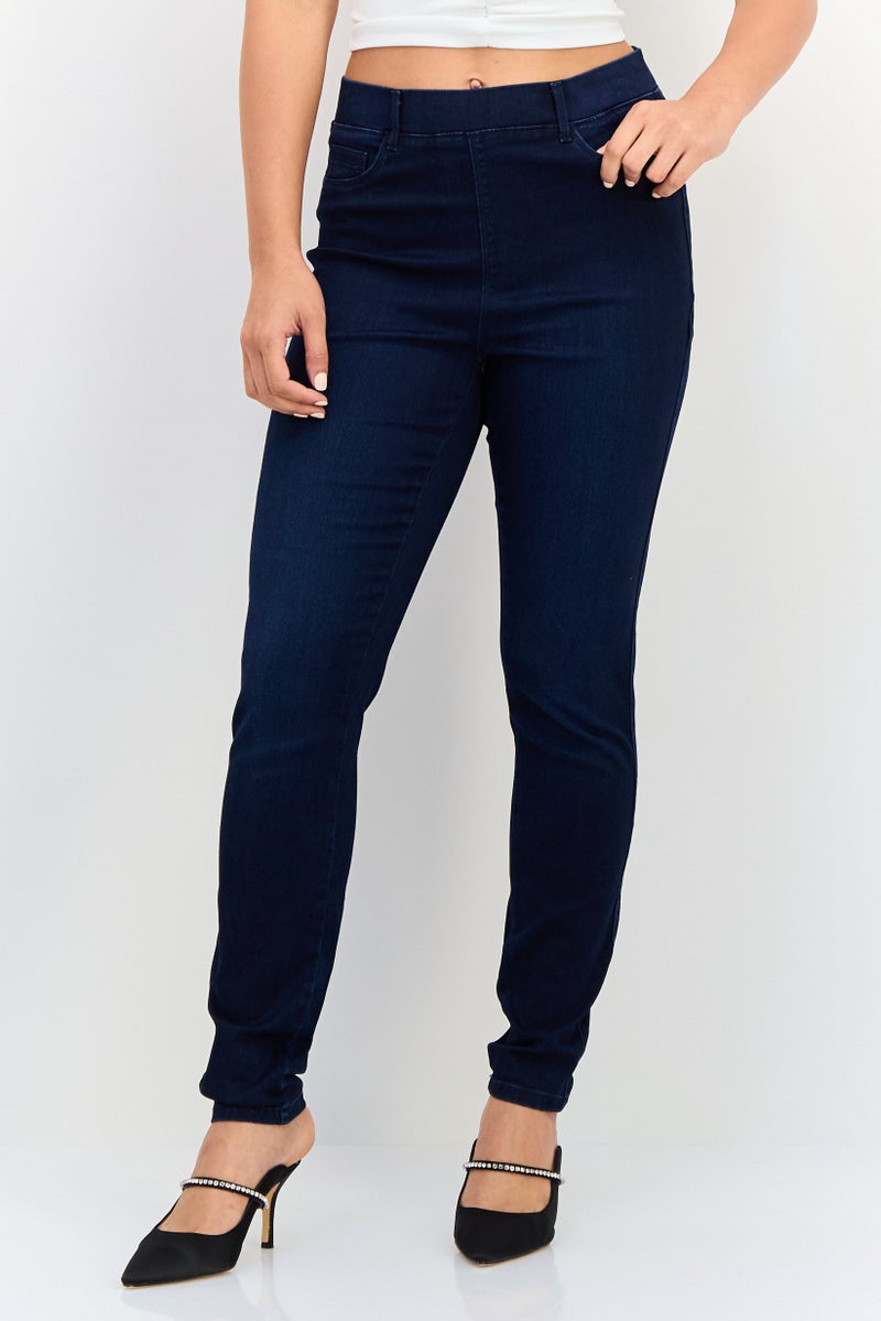 Only x JDY Women Regular Fit Washed Stretchable Denim Jeans, Dark Blue - Image 1