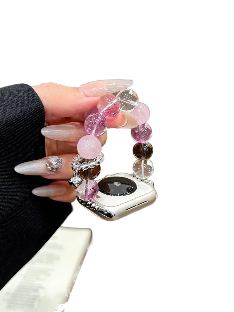 Purple Resin Bracelet Strap Smartwatch Band Compatible with Apple Watch with Adjustable Fit Replacement Strap for Daily Wear - Image 1