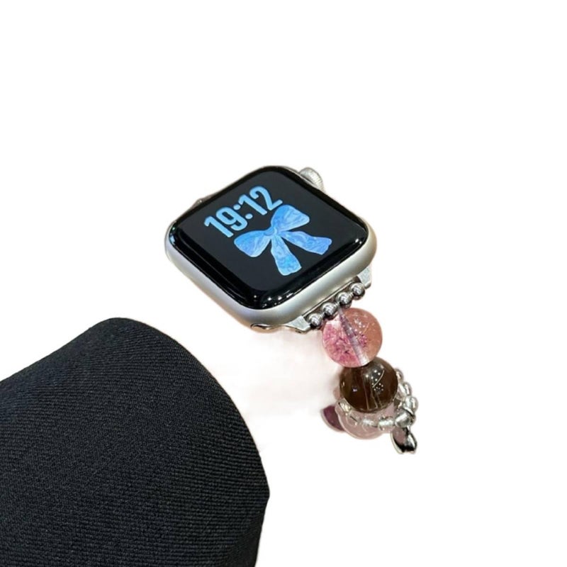 Purple Resin Bracelet Strap Smartwatch Band Compatible with Apple Watch with Adjustable Fit Replacement Strap for Daily Wear - Image 4