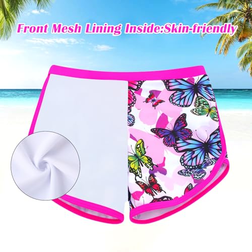 TUONROAD Girls 2-Piece Swimsuit Set Teens 6 7 Yrs Old Butterflies Printed Rash Guard O Neck Long Sleeve Bikini Sets with UPF 50+ Sun Protection for Pool Swimming Beachwear - Image 5