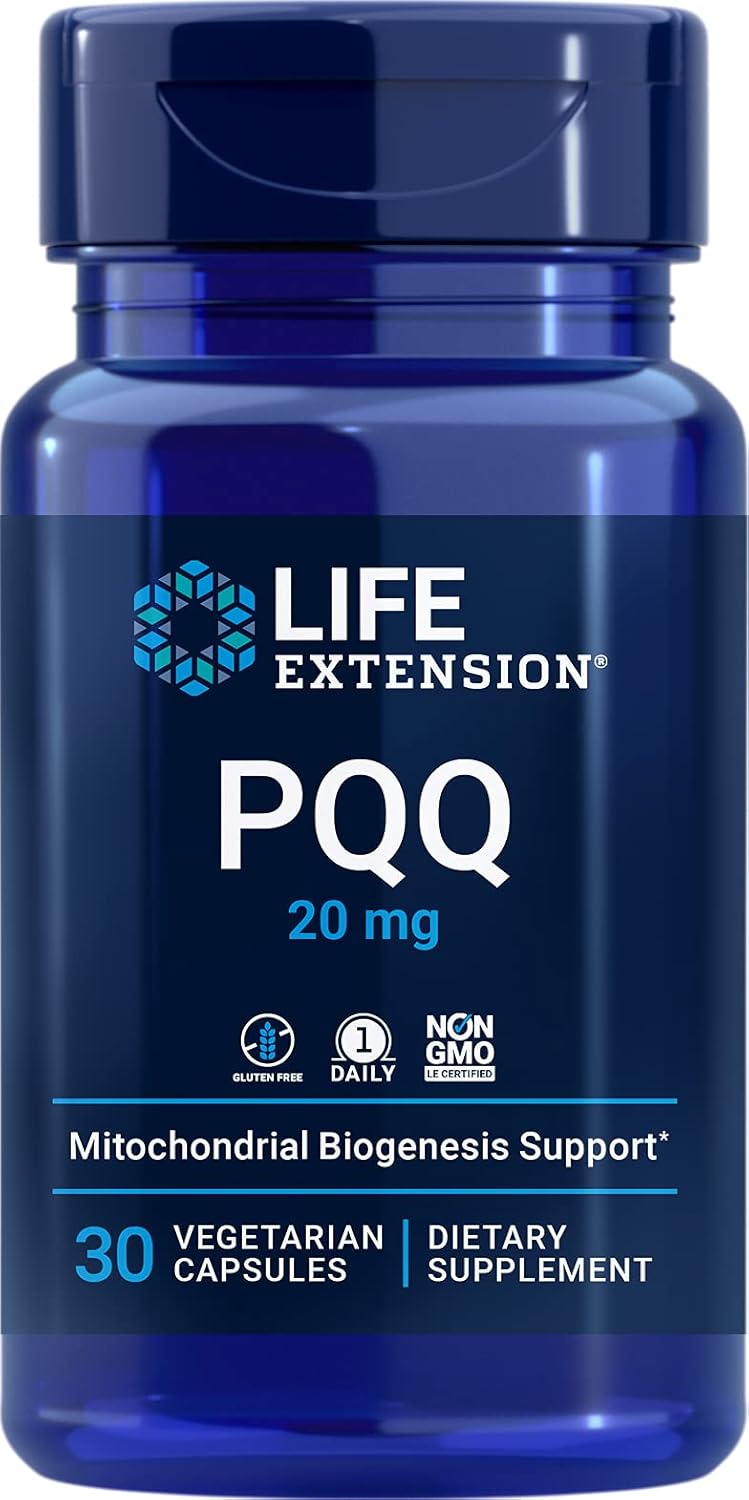 Life Extension PQQ pyrroloquinoline Quinone 20 mg Promotes The Growth of New Mitochondria GlutenFree NonGMO Vegetarian 1 Daily 30 Capsules - Image 1