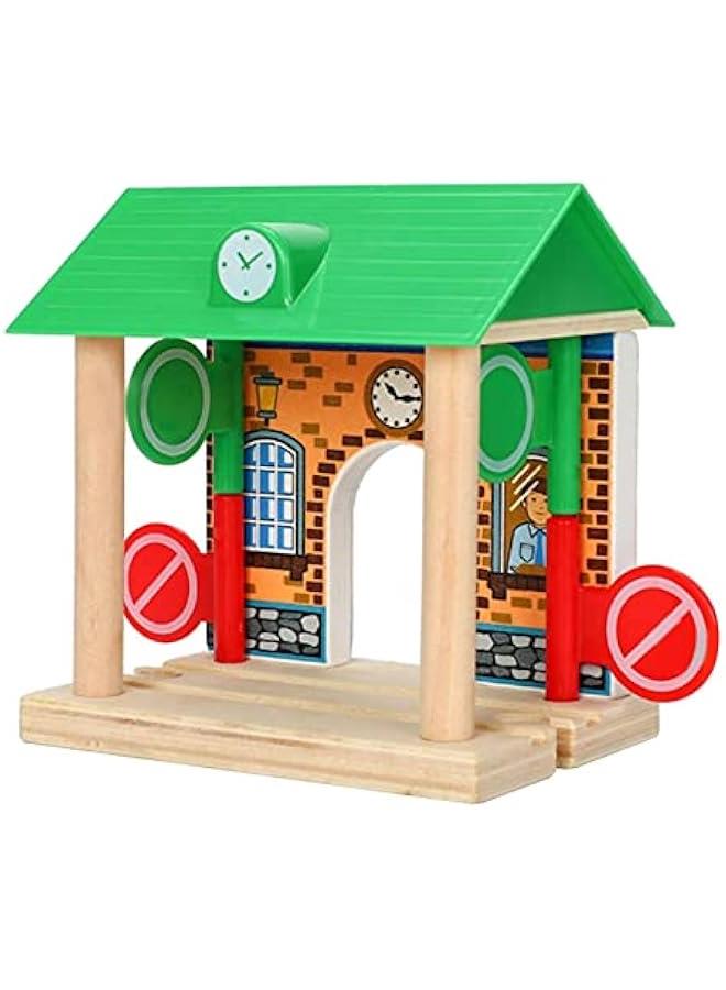 Wooden Train Railway Track Accessories, Barricade Station  - Image 3